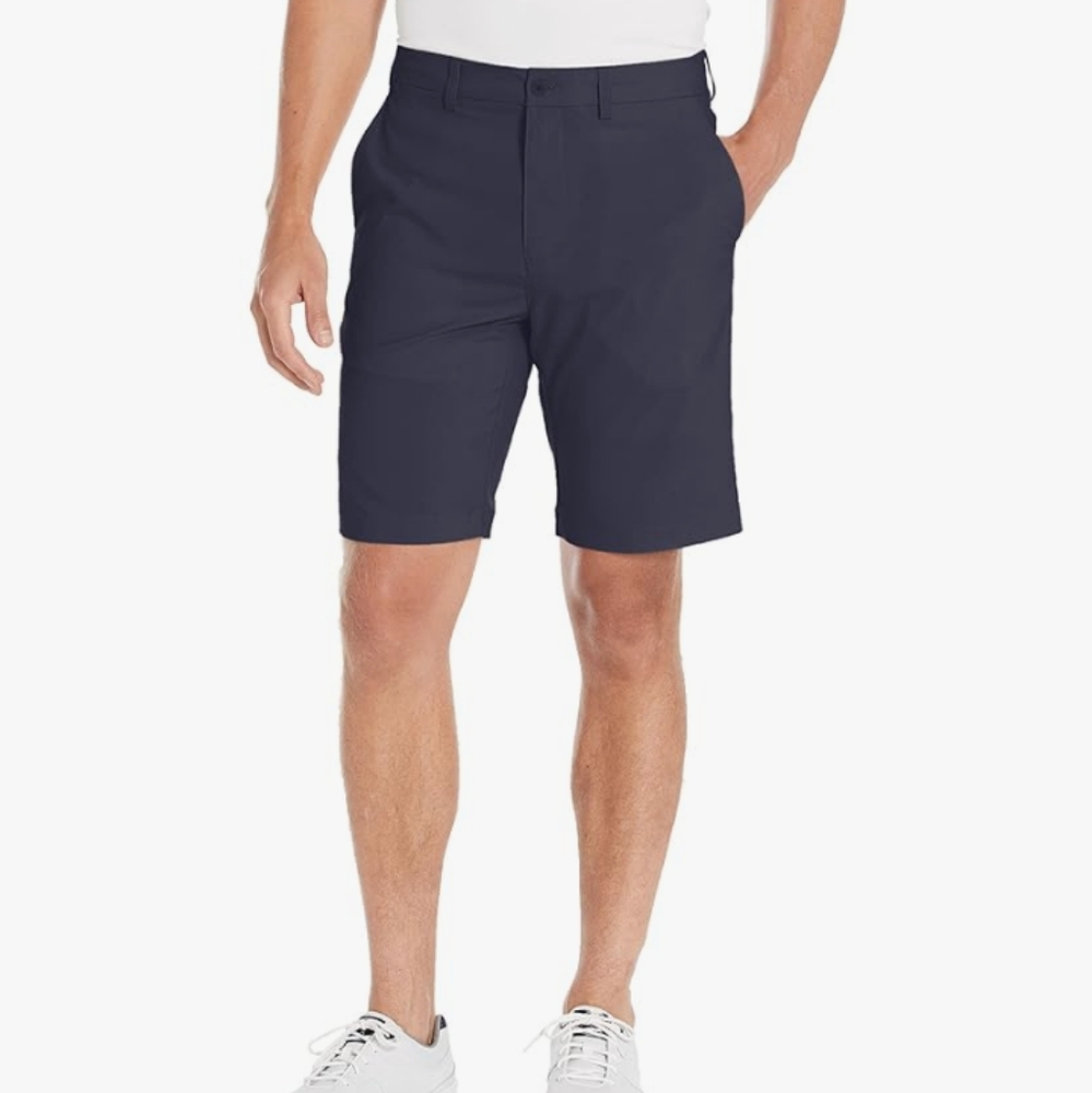 Links Edition Men's Flat Front Solid Golf Short with Comfort Waist.